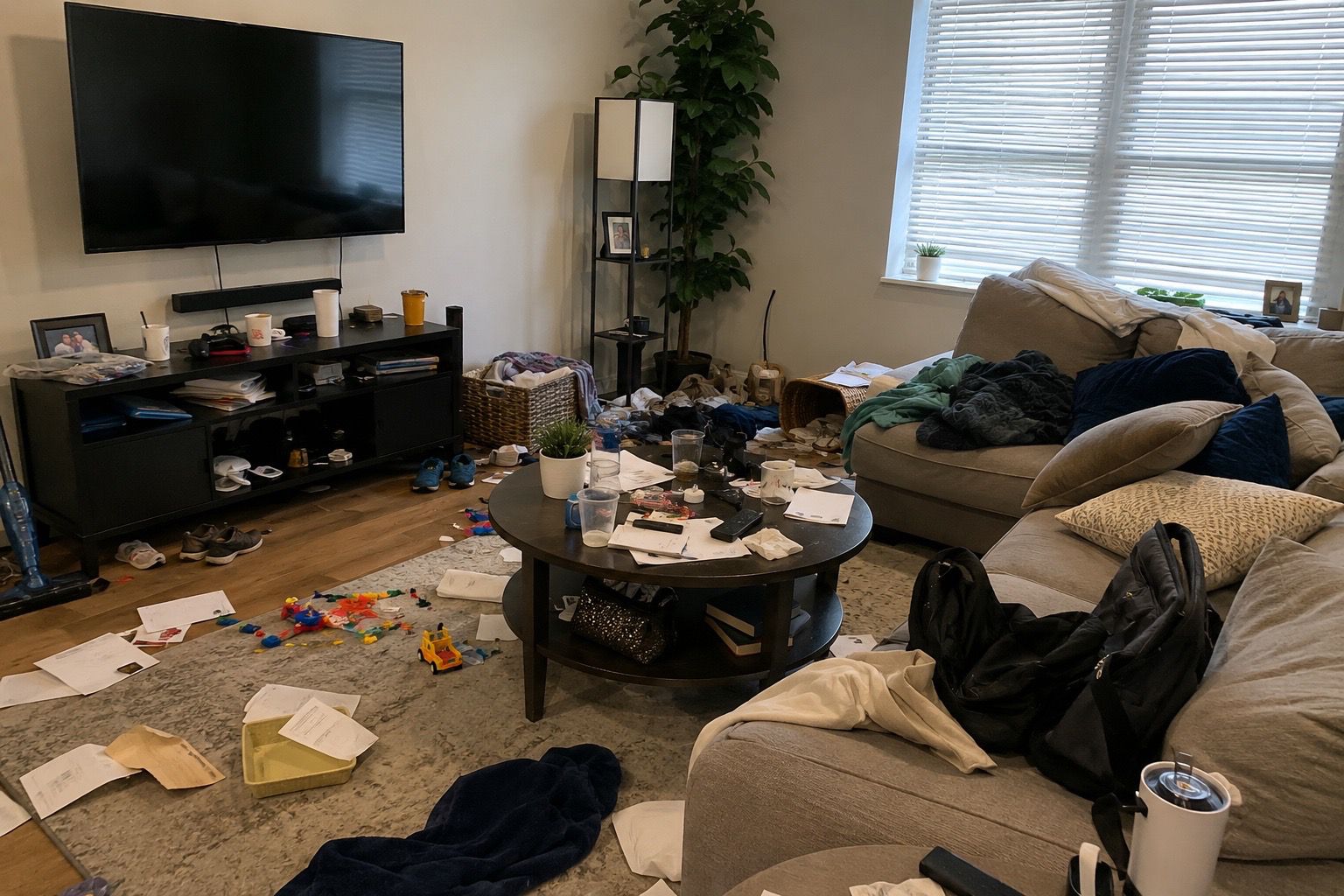 Living room before cleaning
