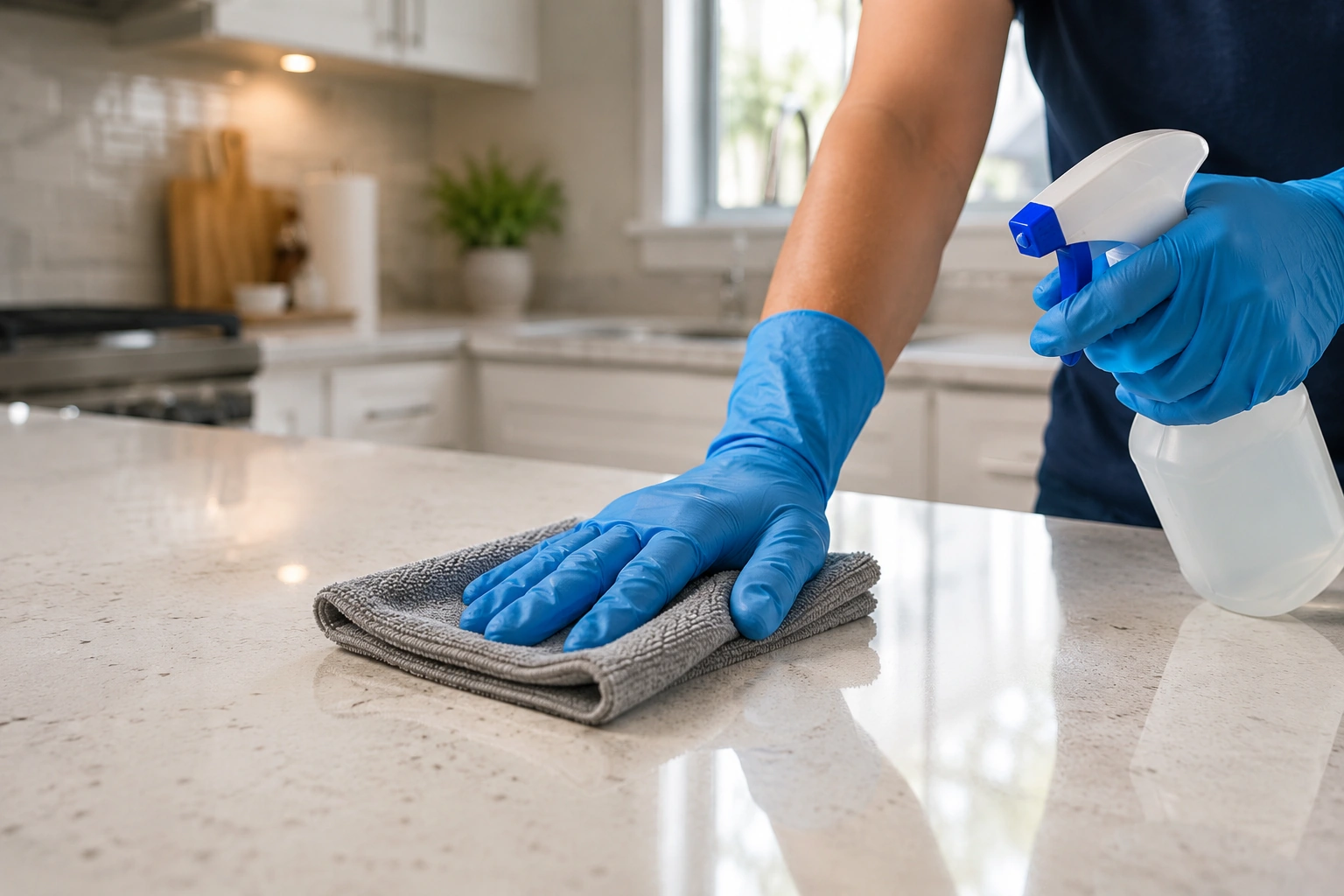 Detailed deep cleaning of a residential surface