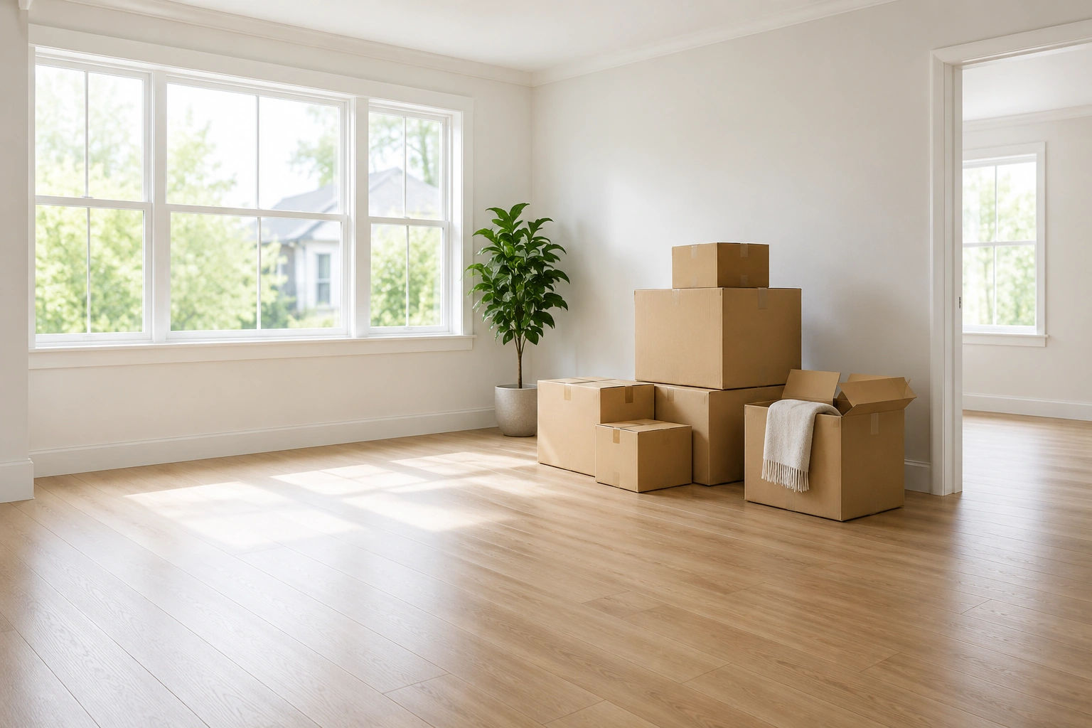 Clean empty property prepared for move-in or move-out