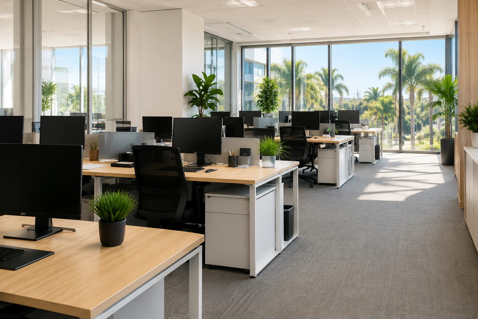 Clean and organized modern office workspace
